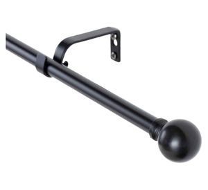Set barra cortina extendible Esfera fierro pintado 6x200 cm negro