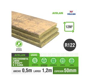 Aislante térmico Lana mineral 50 mm 0.5x12 cm