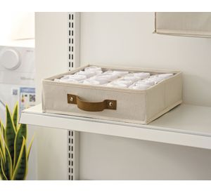 Organizador tela 16 espacios crudo 9x30x30 cm