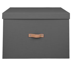 Caja rígida L con asa cuero 30x40x30 cm