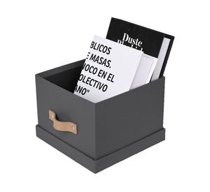 Caja rígida S con asa cuero 15x20x20 cm