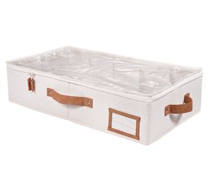 Organizador bajo cama visor superior crudo 13x60x32 cm