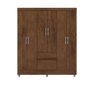 Clóset 6 puertas 2 cajones Ideal café oscuro 181x40x40 cm