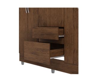 Clóset 6 puertas 2 cajones Ideal café oscuro 181x40x40 cm