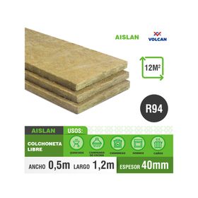 Lana mineral de vidrio Colchoneta 40 mm 50x120 cm