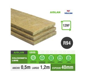 Lana mineral de vidrio Colchoneta 40 mm 50x120 cm