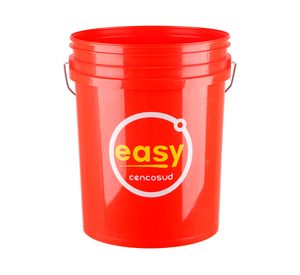 Tineta plástica mango metal 5 gl rojo