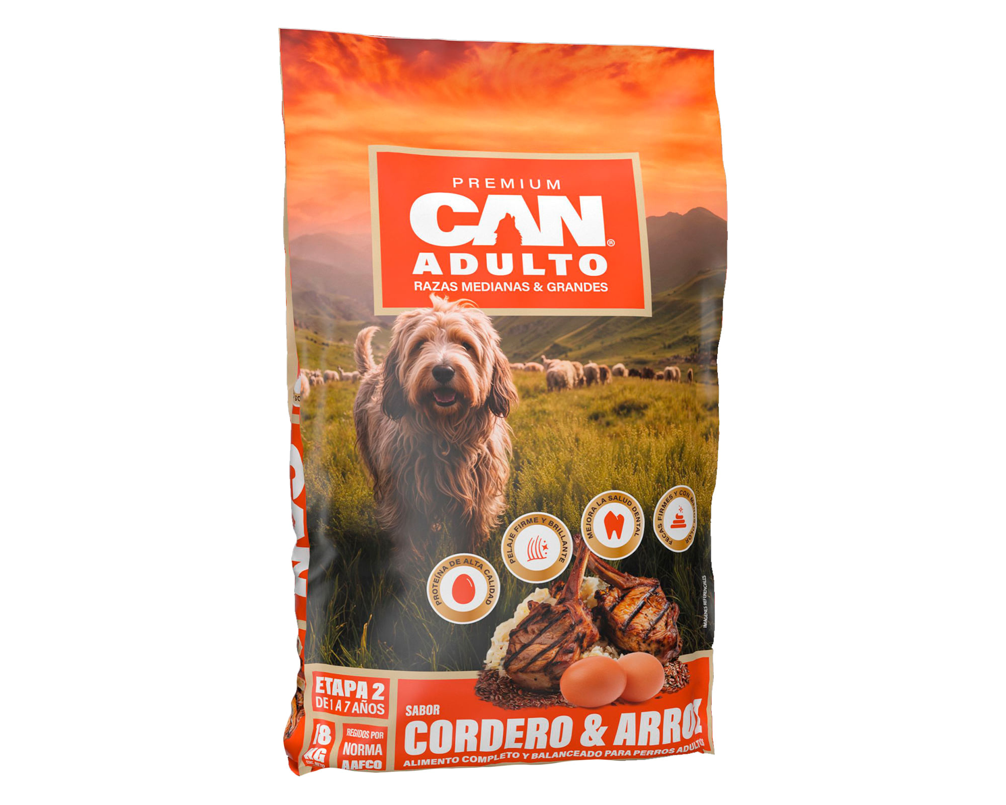 Alimento perro adulto cordero y arroz 18 kg a $24.990
