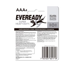 Pila alcalina AAA Carbón 4 un.