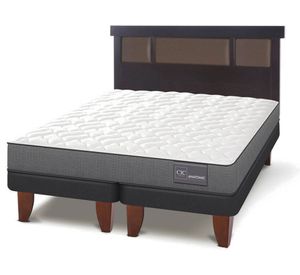 Cama europea 2 plazas Anatomic base dividida + respaldo Dublín chocolate