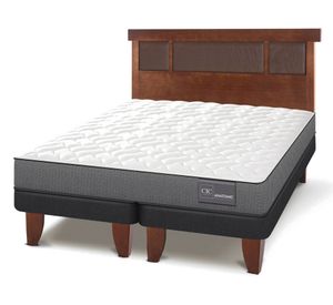 Cama europea 2 plazas Anatomic base dividida + respaldo Dublín caramelo