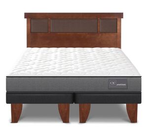 Cama europea 2 plazas Anatomic base dividida + respaldo Dublín caramelo