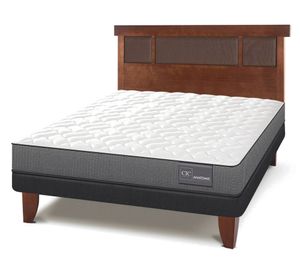 Cama europea 2 plazas Anatomic + respaldo Dublín caramelo