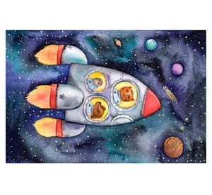Alfombra infantil Space 133x100 cm