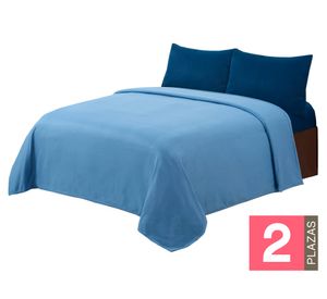 Sábana polar azul 2 plazas