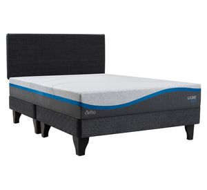 Cama europea Wake Up 2 plazas x 190 cm base dividida + Respaldo