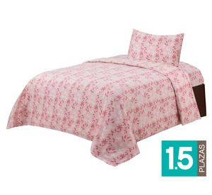 Sábana polar rosa 1.5 plazas