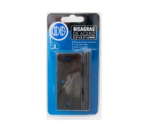 Bisagra acero 3.5x3.5''x2mm negro 3 unidades