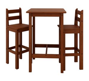 Juego de comedor 2 personas Alto bar café oscuro