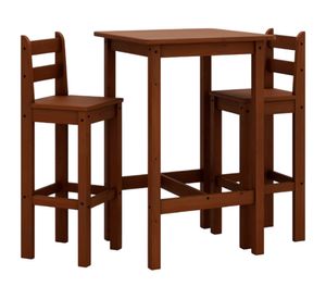 Juego de comedor 2 personas Alto bar café oscuro