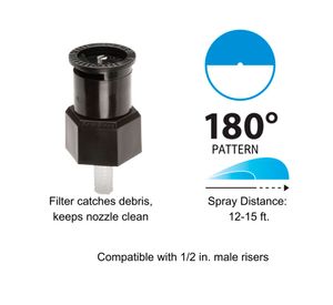 Rociador boquilla 180 A17H negro 4.6 m + adaptador