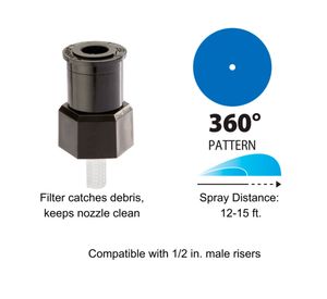 Rociador boquilla 360 A17F negro 4.6 m + adaptador