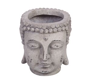 Maceta figura decorativa Cabeza Buda 19 cm