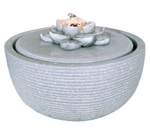 Fuente agua con LED Flor 15.5 cm