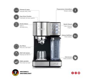 Cafetera expreso latekaffee TH-160DELI gris  1.8 lt