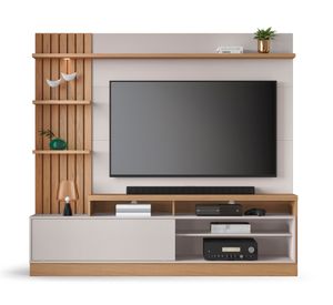 Centro de entretenimiento 65" Macejo café/off white