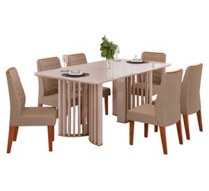 Comedor 6 sillas Luma 80x180x100 cm