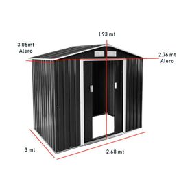 Bodega de jardín IGBJ276-305 gris 193x276x305 cm