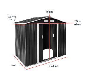 Bodega de jardín IGBJ276-305 gris 193x276x305 cm