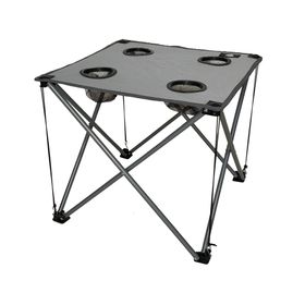 Mesa camping plegable con posavasos 42x48x48 cm