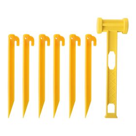 Martillo + 6 estacas plástico