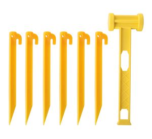 Martillo + 6 estacas plástico