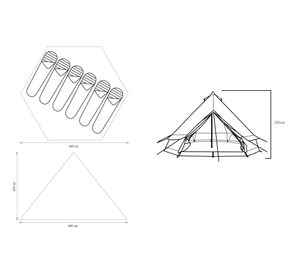 Carpa Glamping 250x400x400 cm 6 personas