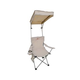 Silla camping con apoyabrazos/techo beige