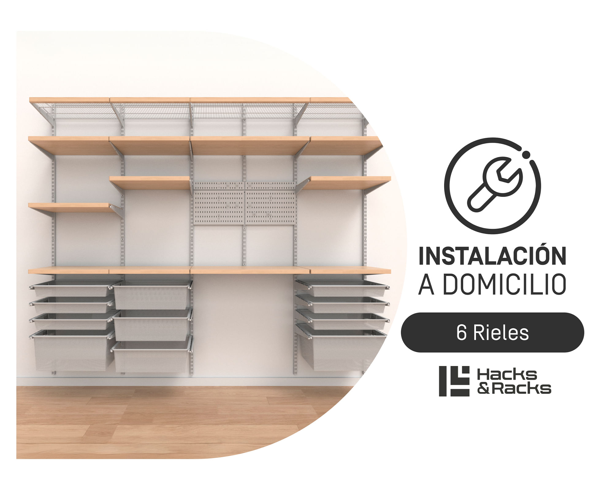 Instalación de 6 rieles para tu organizador Hacks and Racks | Easy.cl