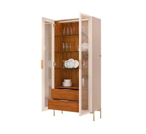 Vitrina Olivia off white/freijo 3 repisas