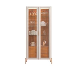 Vitrina Olivia off white/freijo 3 repisas