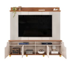 Mueble para TV 75" Gama off white/freijo
