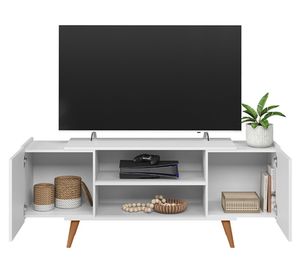 Rack TV 55" River blanco/freijo