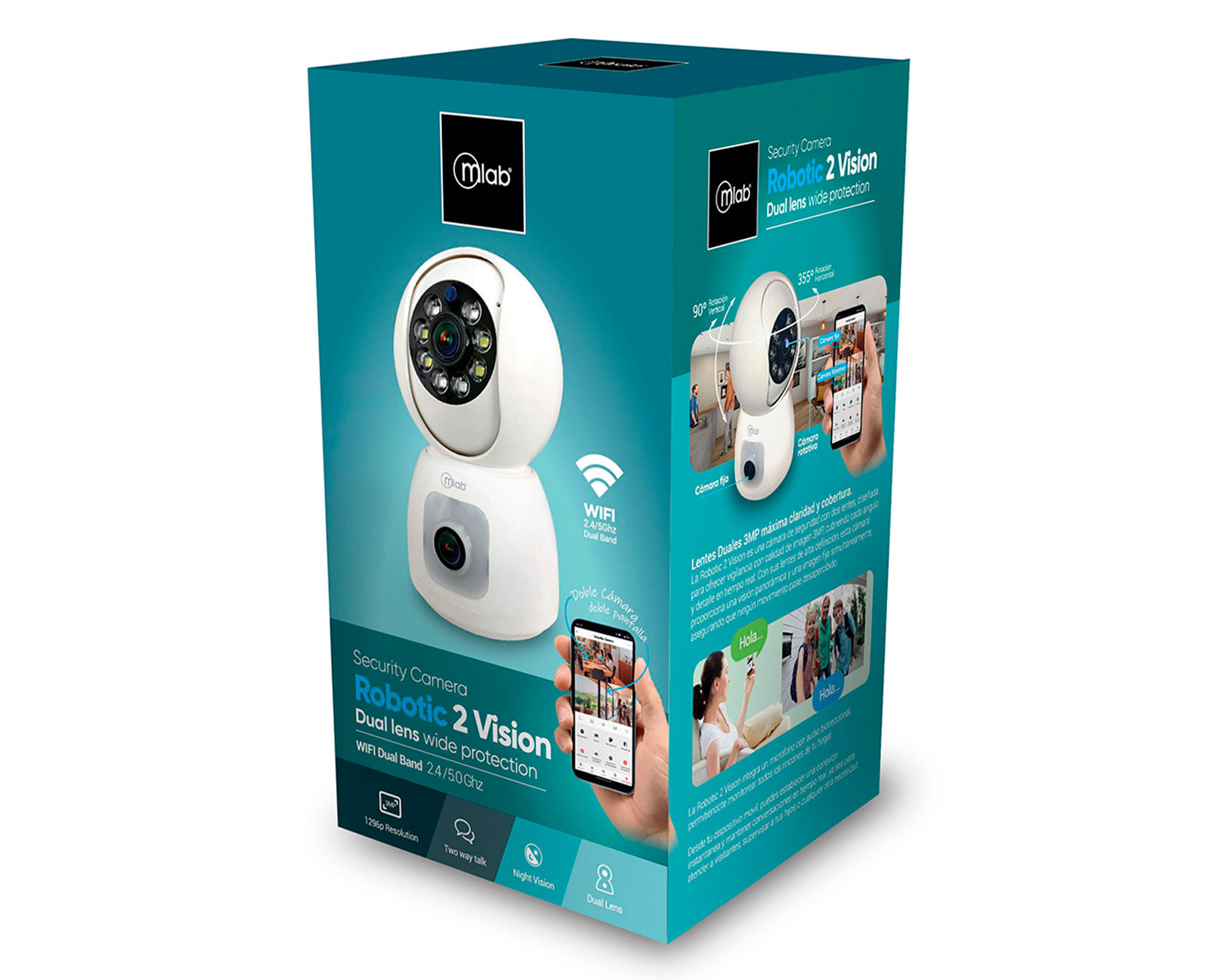 Cámara de seguridad PTZ Robotic 2 Vision Wifi Dual-Band 9418 | Easy.cl