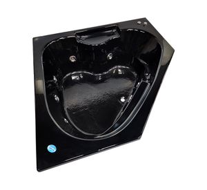 Tina hidromasaje Creta negro 7 jets izquierda 150x150x45 cm