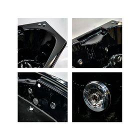 Tina hidromasaje Creta negro 7 jets derecha 150x150x45 cm