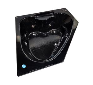 Tina hidromasaje Creta negro 7 jets derecha 150x150x45 cm