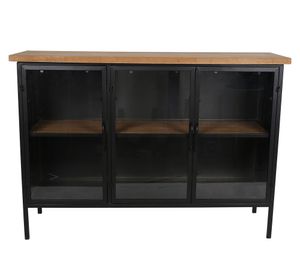 Buffet Pandi negro/natural 80x115x35 cm