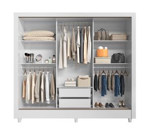 Clóset 3 puertas Francia blanco 191x172x46 cm