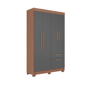 Clóset 4 puertas 2 cajones Londrina grafito 214x130x46 cm
